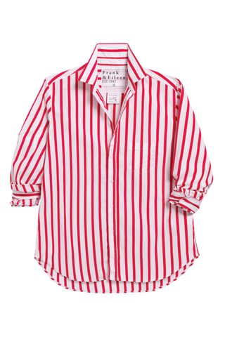 Frank & Eileen Eileen Relaxed Button-Up Shirt, White Red Stripe