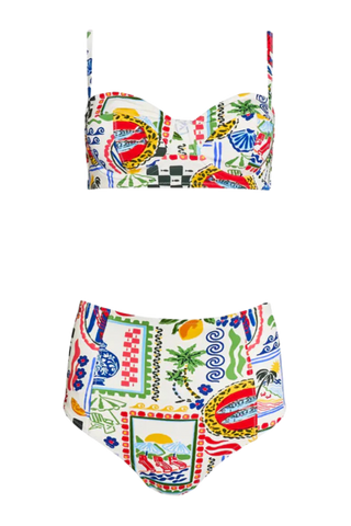Hunter Bell Two-Piece Swim Bikini, Coastal Conversation