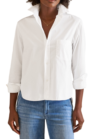 Frank & Eileen Silvio Untuckable Button-up Shirt, White