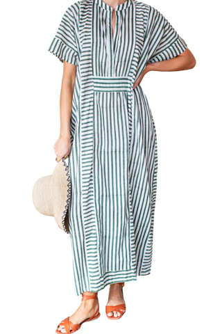 Emerson Fry Emerson Caftan, Moss Stripe Organic
