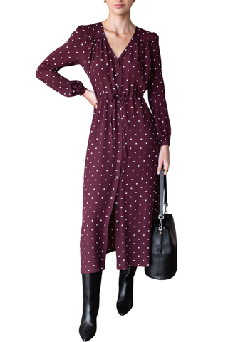 Emerson Fry May Dress, Small Dots Tawny Port
