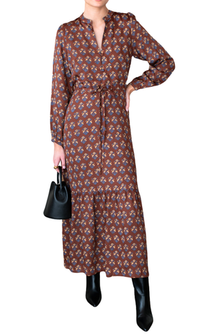 Love Tomas Frances 3 Dress, Library Flowers Cocoa