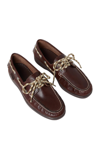 Loeffler Randall Franco Leather Boat Loafer, Espresso Butter