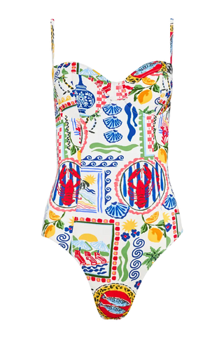 Hunter Bell Underwire One-Piece Swimsuit, Coastal Conversation