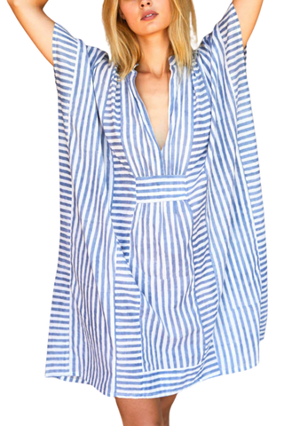 TS Love Tomas Emerson Short Caftan, Ocean Stripe