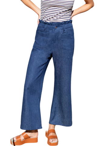 TS Emerson Fry Zip Front Tulip Crop Flare 2, Indigo