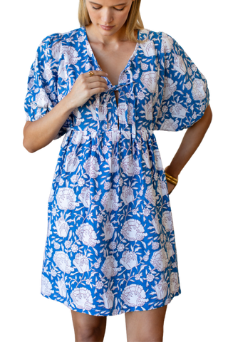 TS Love Tomas Bastian Short Dress, Mixed Flora Blue