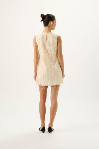Roame. Eloise Sequin Dress, Blanc