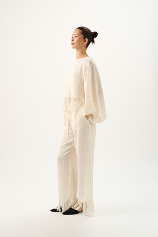 Roame. Vali Jacquard Top, Ivory