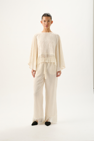 Roame. Vali Jacquard Top, Ivory