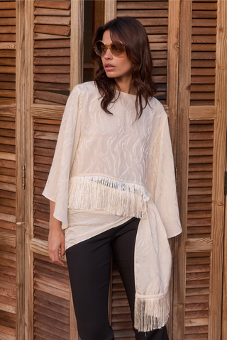 Roame. Vali Jacquard Top, Ivory