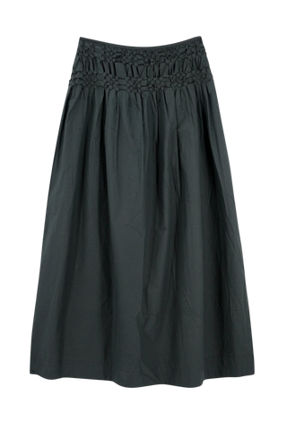 Mirth Whitby Smocked Skirt, Black