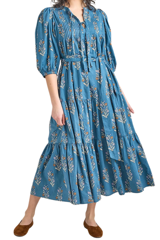 Pink Chicken Pintuck Indira Dress, Balsam Dewdrop