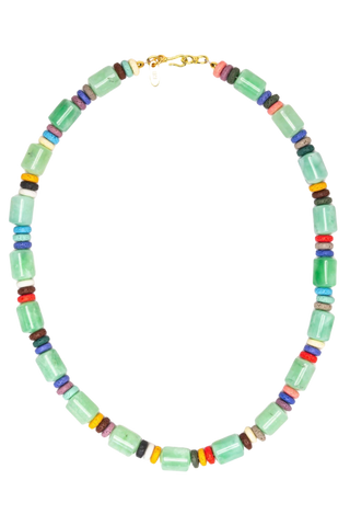 Gather Goods Green Tube and Lava Necklace
