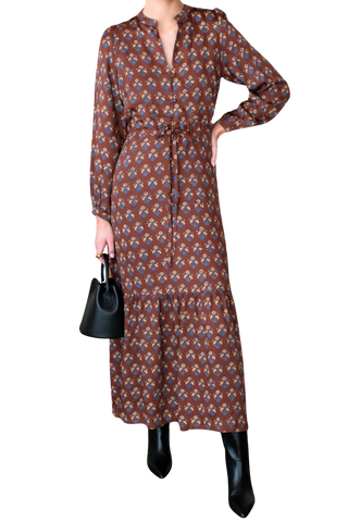 Love Tomas Frances 3 Dress, Library Flowers Cocoa