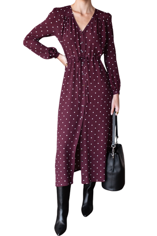 Emerson Fry May Dress, Small Dots Tawny Port