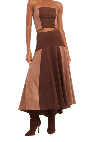 Misa Lenore Skirt, Faux Suede Mix