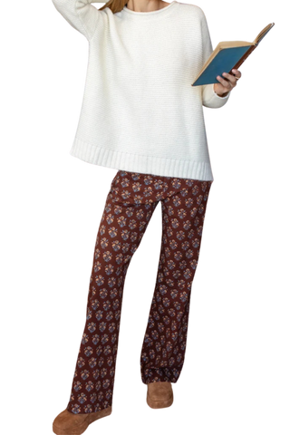 Emerson Fry Everyday Pant, Library Flowers Cocoa Organic