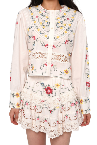Love the Label Hallie Top, Tea Rose Embroidery