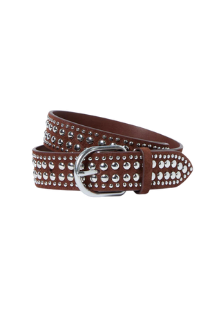 Loeffler Randall Isaac Studded Belt, Espresso