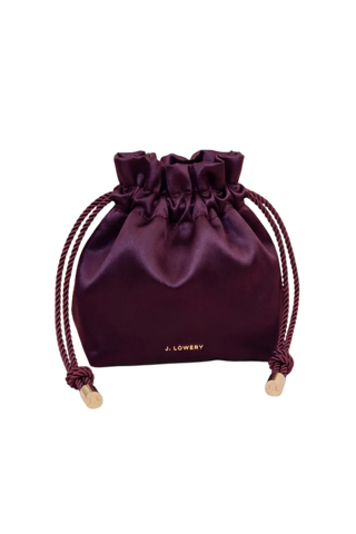 J. Lowery Satin Pouch, Plum