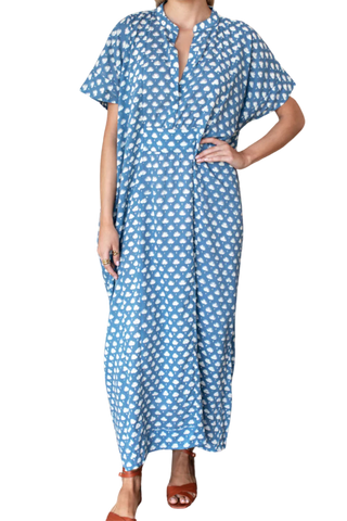 Love Tomas Emerson Caftan, Cleo Azure Organic