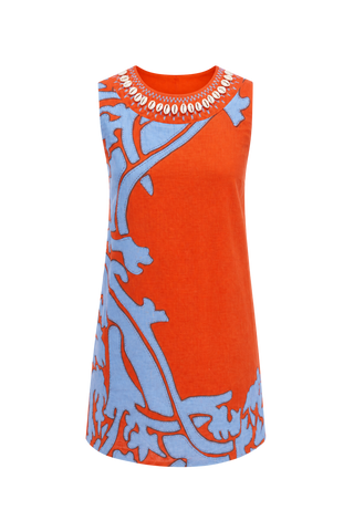 Anna Cate Evelyn Dress, Coral Art