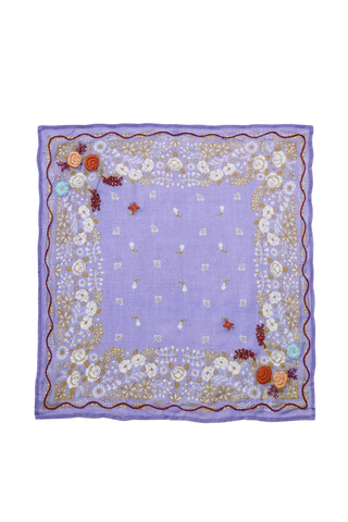 Chan Luu Embroidered Floral Bandana, Lavender
