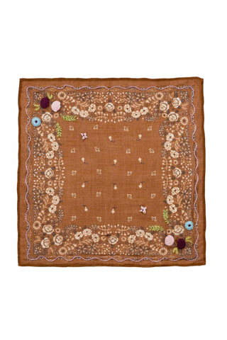 Chan Luu Embroidered Floral Bandana, Hide