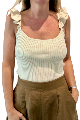 Carolina K Nielle Rib Tank Top, Ivory