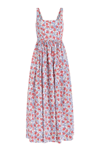 Coco Shop Scoop Neck Dress, Red Bougainvillea