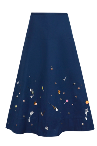 Hunter Bell Ida Skirt, Atelier Splatter Navy
