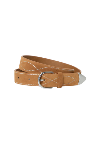 Loeffler Randall Stanton Western Skinny Belt, Toffee