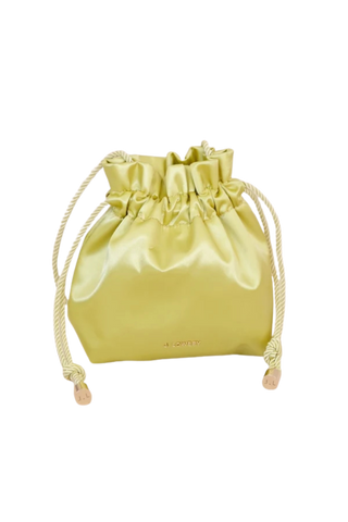 J. Lowery Satin Pouch, Chartreuse