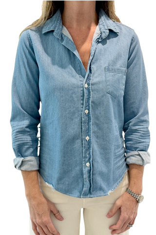 Frank & Eileen Barry Tailored Button Up, Classic Blue