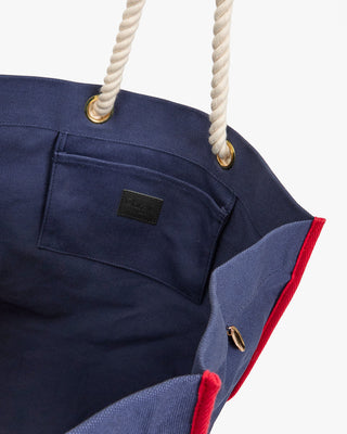Clare V. Beach Marine Canvas Tote, Navy