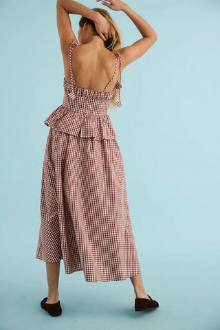 TS Hunter Bell Betsy Dress, Cotswold Check Rust