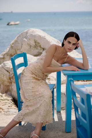 Cala De La Cruz Cassandra Dress, Ecru