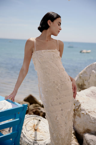 Cala De La Cruz Cassandra Dress, Ecru