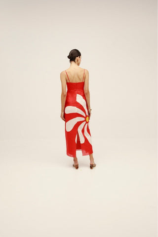 Cala De La Cruz Paloma Dress, Riviera Carmin