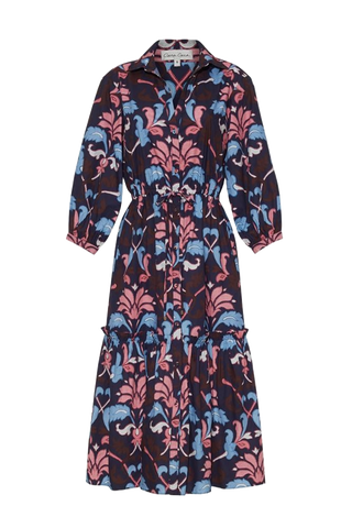 Cara Cara Hutton Dress, Fleur Crest Navy