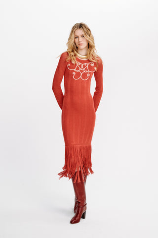 Carolina K Pyria Dress, Deep Red