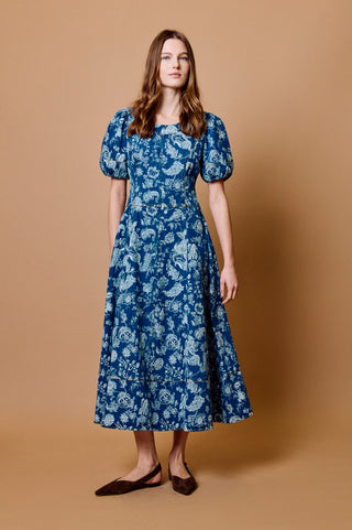 Cleobella Charlie Midi Dress, Bois Laser Print Dark Wash