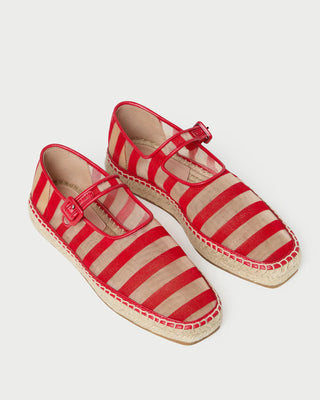 Loeffler Randall Clover Espadrille, Red Caramel Rugby Stripe
