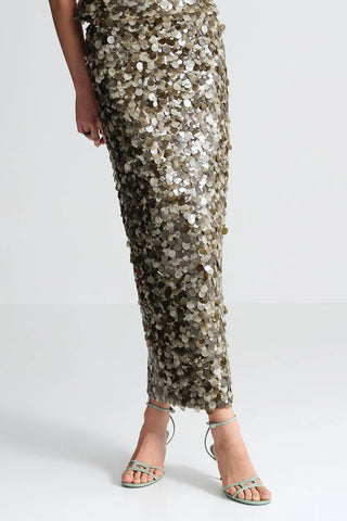 Cara Cara Sienna Skirt, Taupe Palette Sequin