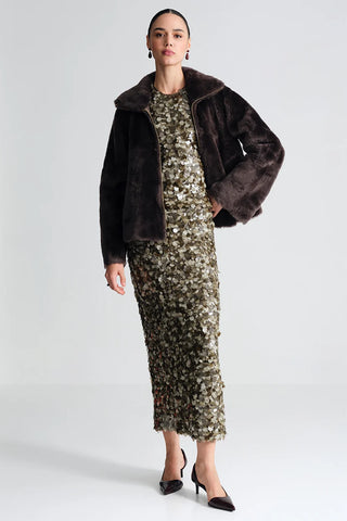 Cara Cara Senza Top, Taupe Palette Sequin