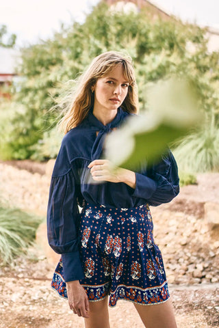 Hunter Bell Willa Short, Fall Floral Navy