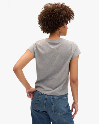 Clare V. Classic Tee Liberez Les Sardines, Grey Melange
