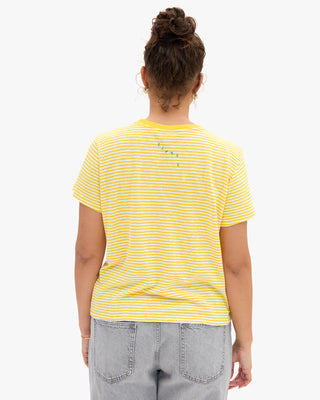 Clare V. Classic Tee, Snapdragon Cream Mini Stripe