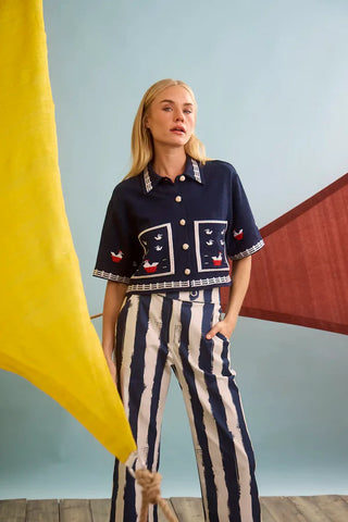 Hunter Bell Juno Pant, Lighthouse Stripe Navy